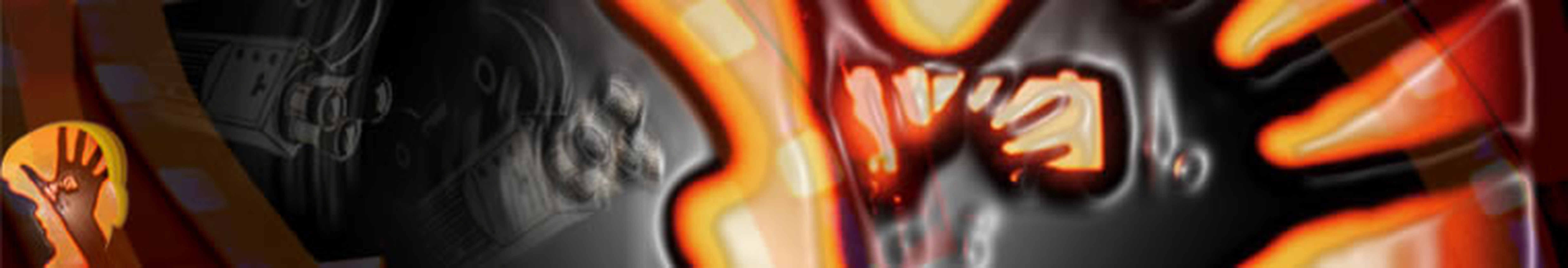 Abstract orange and black hand artwork